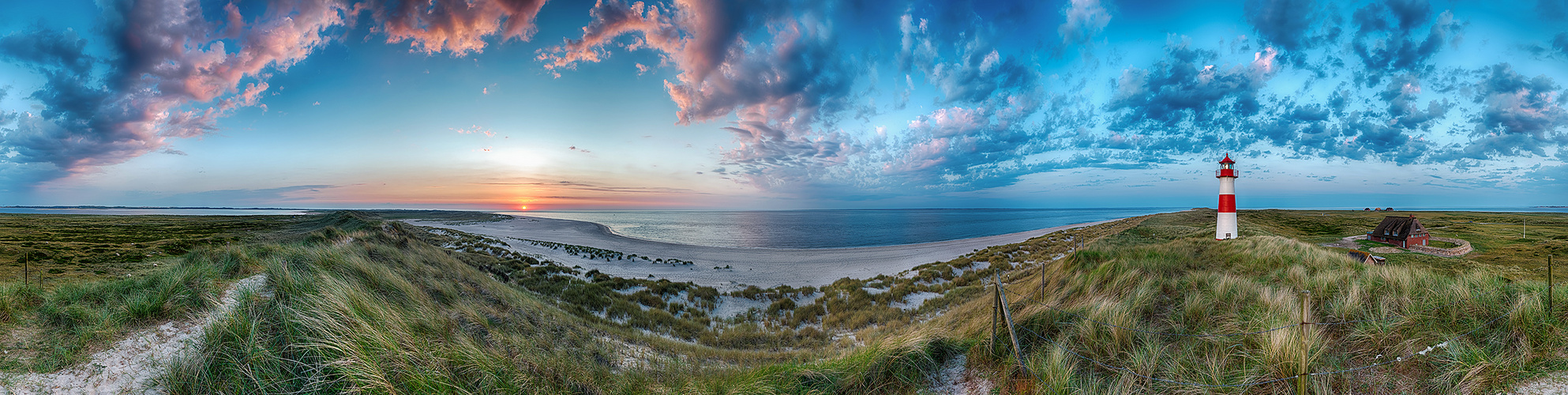  Sylt Ellenbogen Sonnenuntergang Panorama 360 Grad