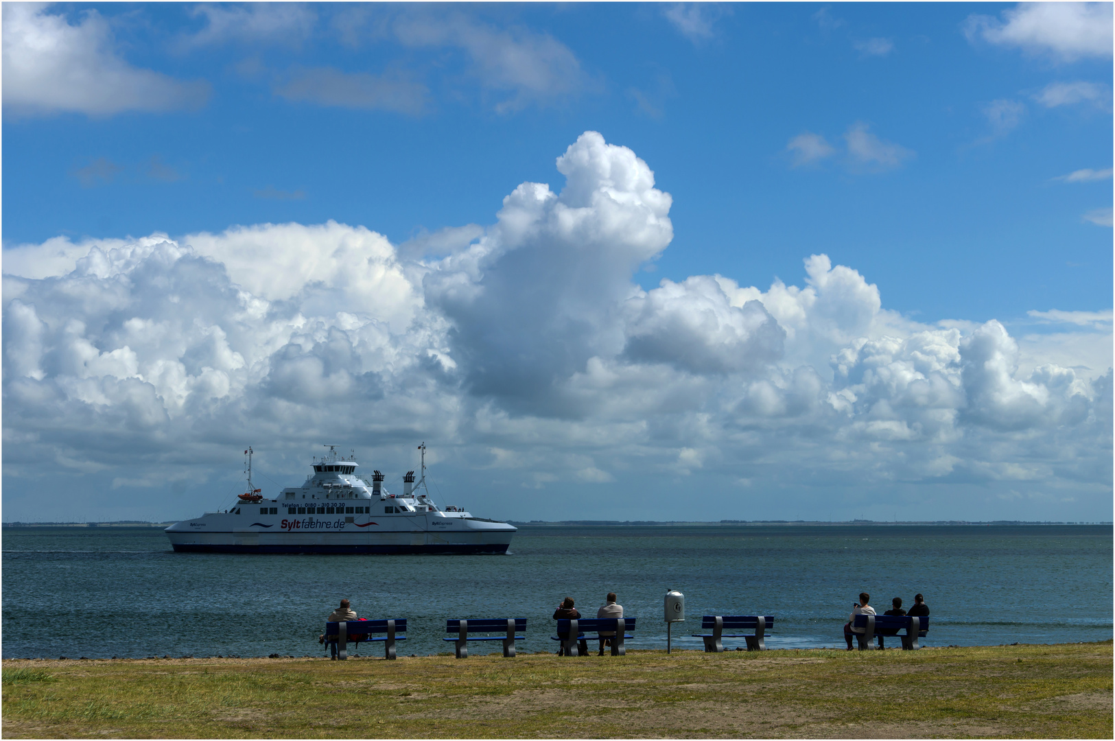 Sylt Fähre kommt von Rømø, Dänemark