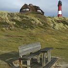 Sylt - Hörnum - Leuchtturm - Bank 