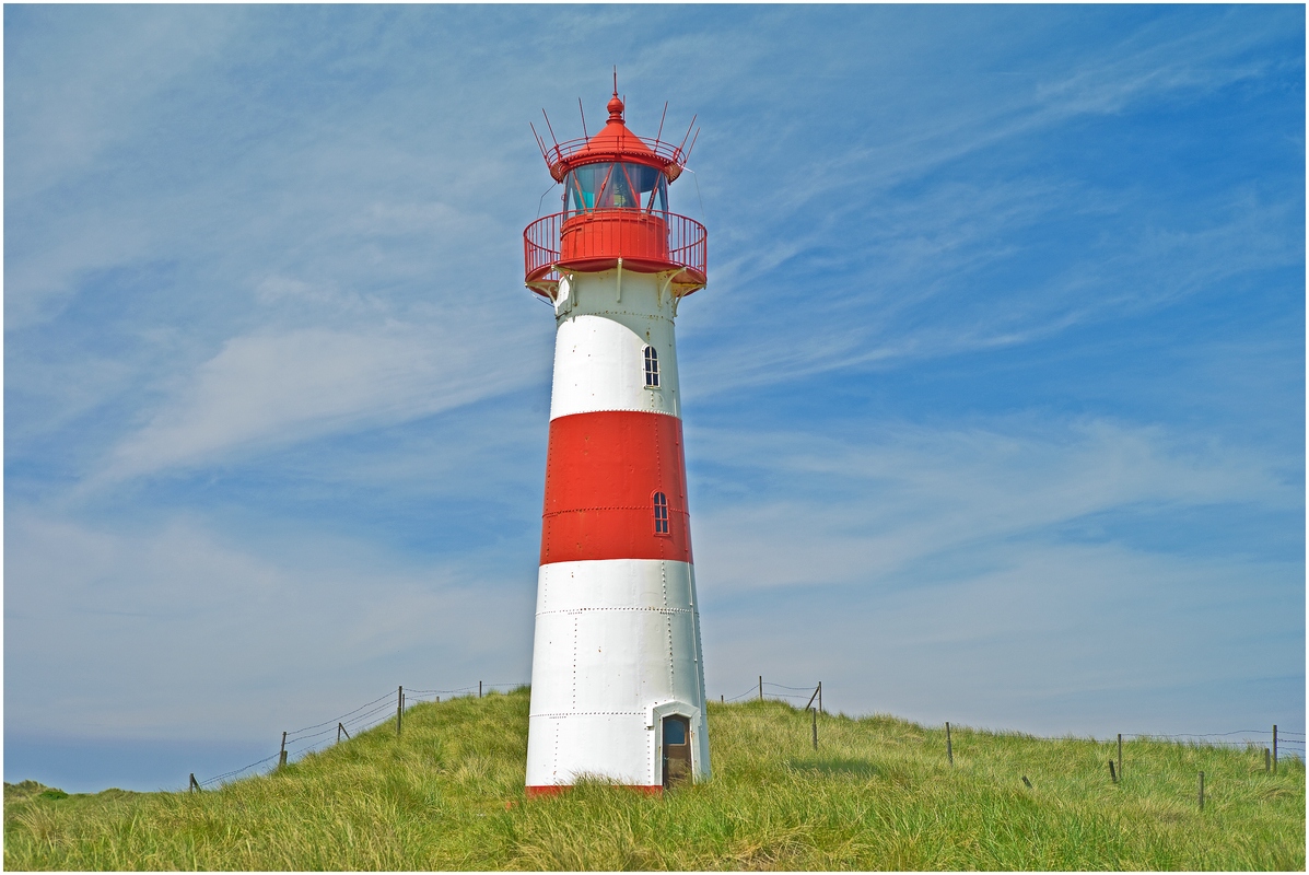 Sylt, Leuchtturm Lister Ellenbogen ganz oben.