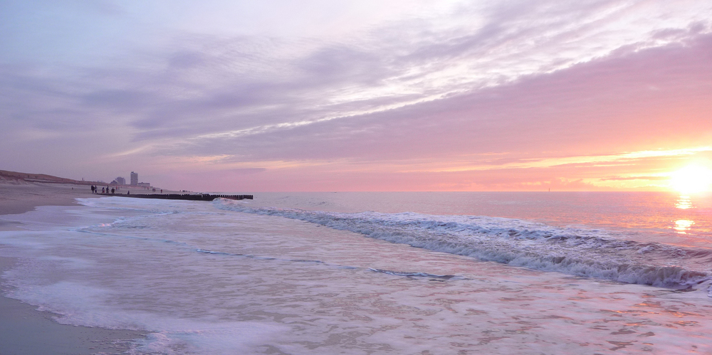 Sylt, Sonnenuntergang Westerland Strand im Winter