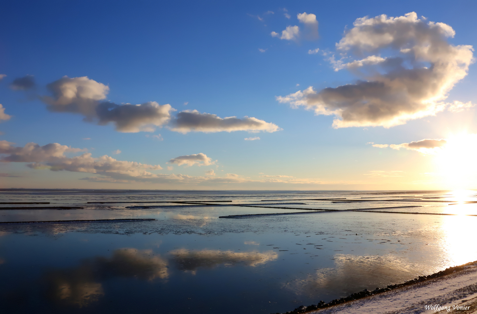 Sylt-Wattseite im Sonnenlicht