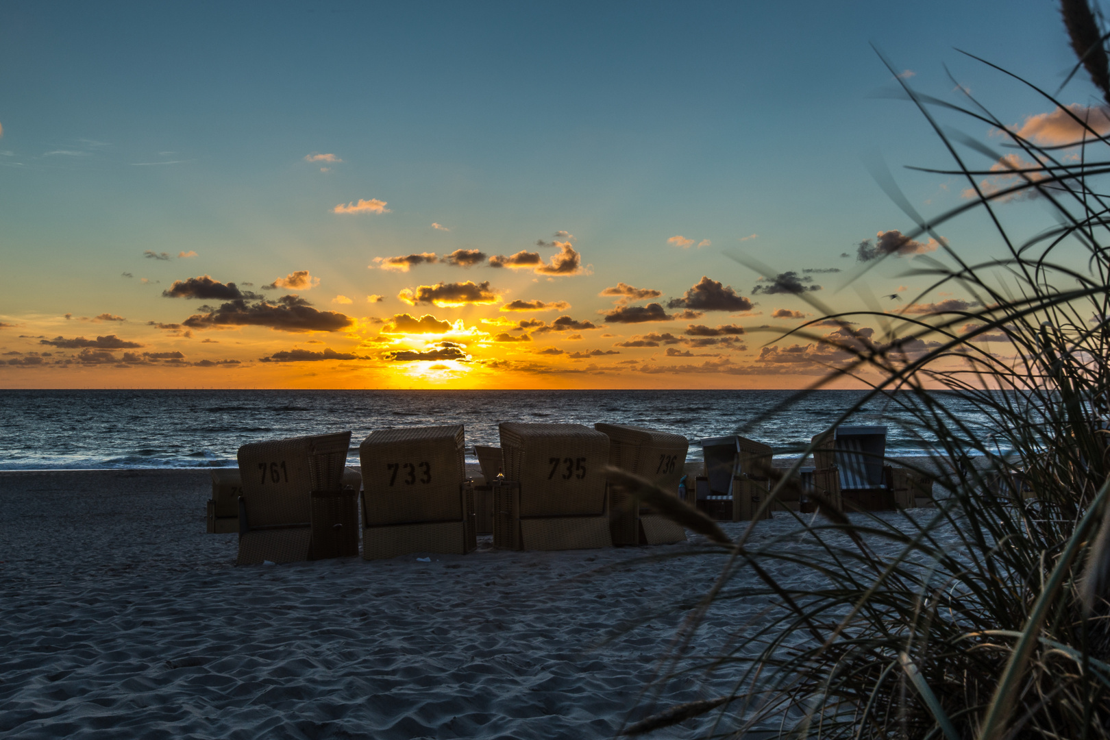 Sylt Wenningstedt Sonnenuntergang am Strand