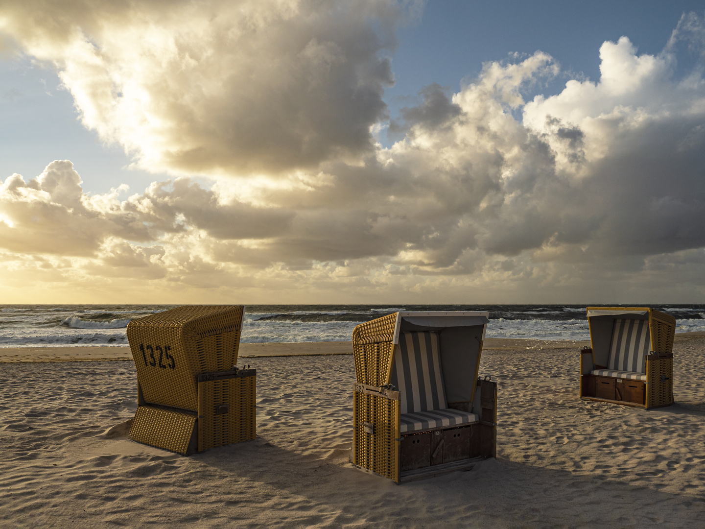 Sylt. Wenningstedter Strand. Goldene Stunde.