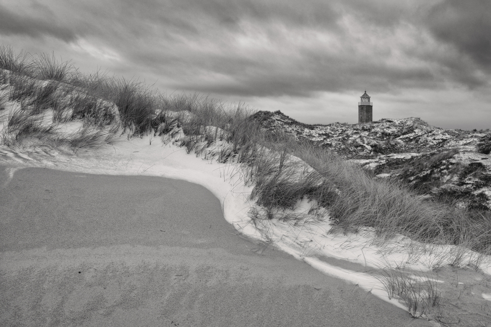 Sylt-Winterlandschaft mit Leuchtturm