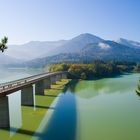 Sylvensteinbrücke mit Radfahrer