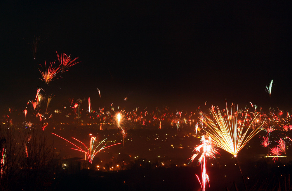 Sylvesterfeuerwerk in Freiburg