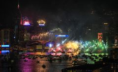 Sylvesterfeuerwerk in Hong Kong