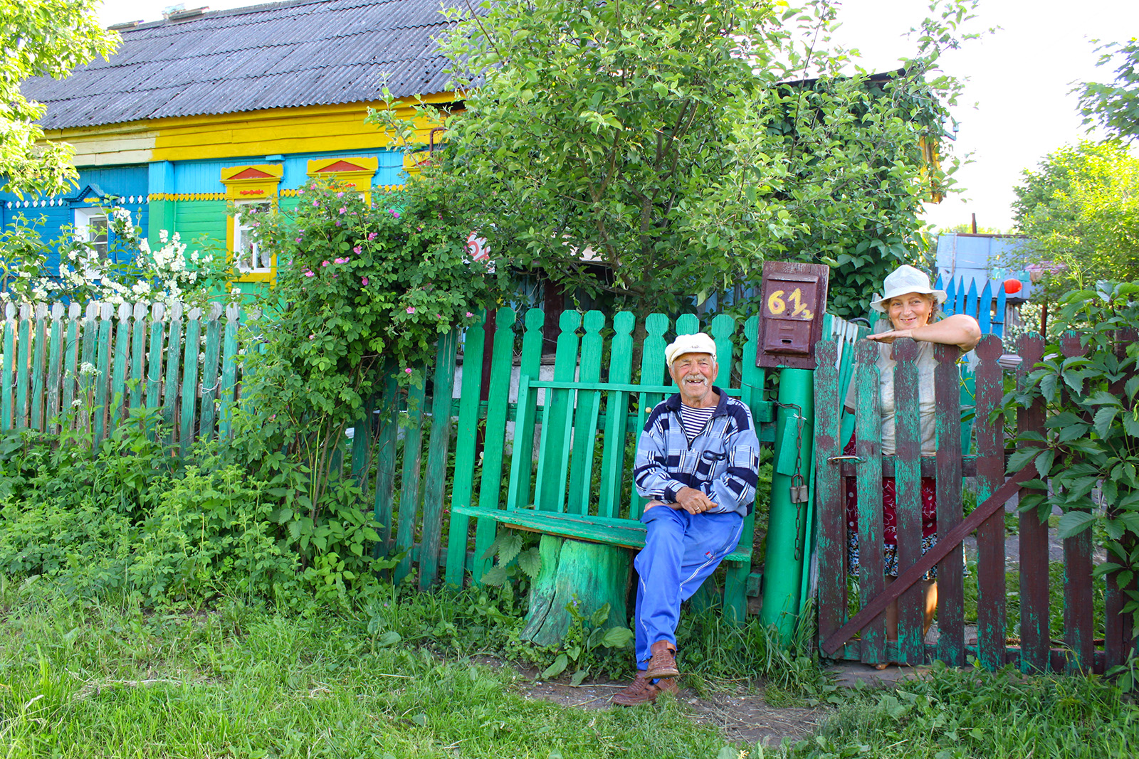 Sympathische Dörfler in Russland