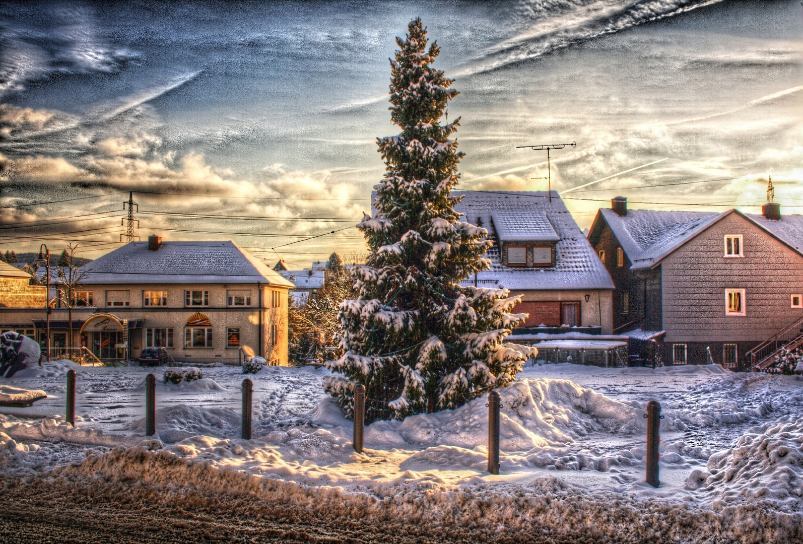 Synagogenplatz Hamm im Winter - HDR