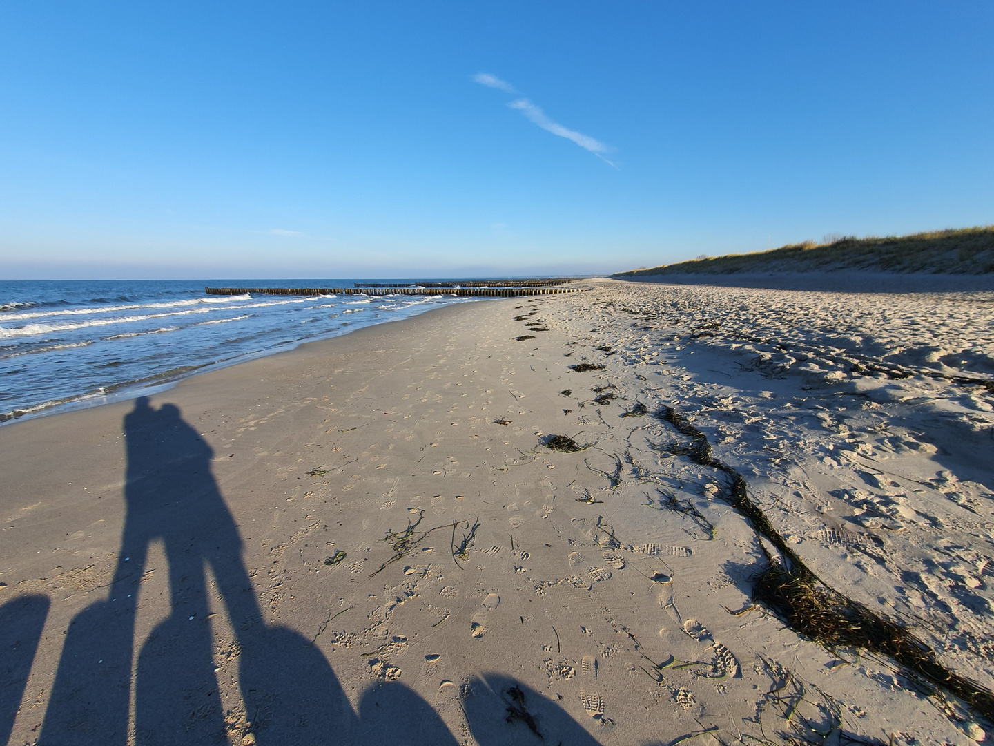 Synchrone Schatten..Strandabschnitt bei Ahrenshoop im Dez. 2019