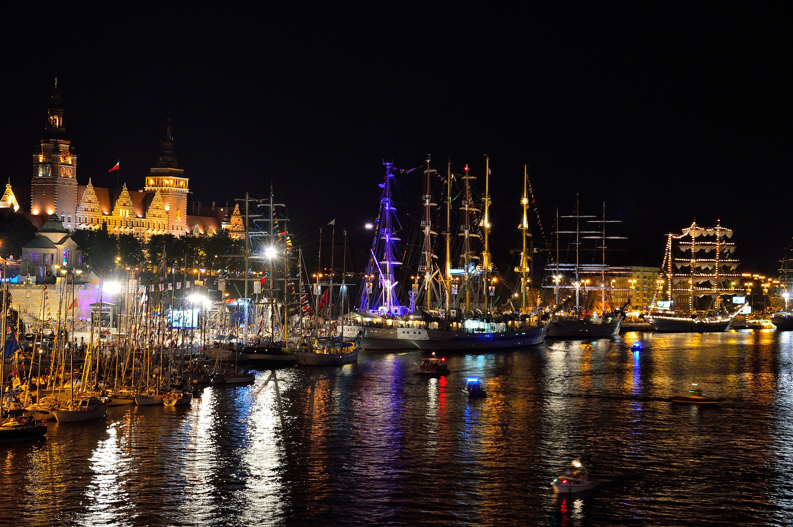 Szczecin view at night