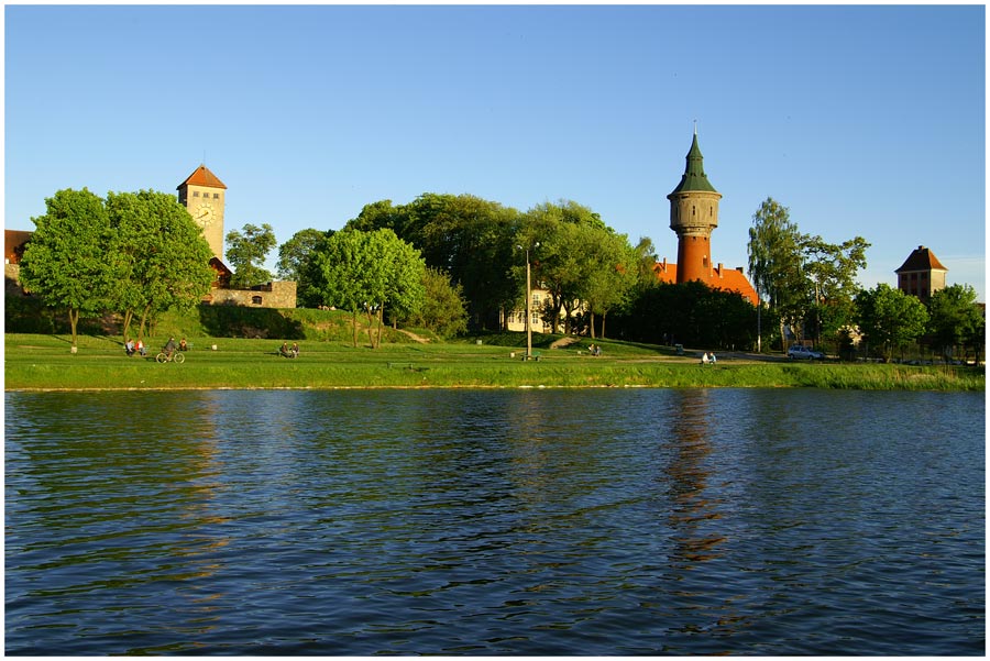 Szczytno bei Sonnenuntergang