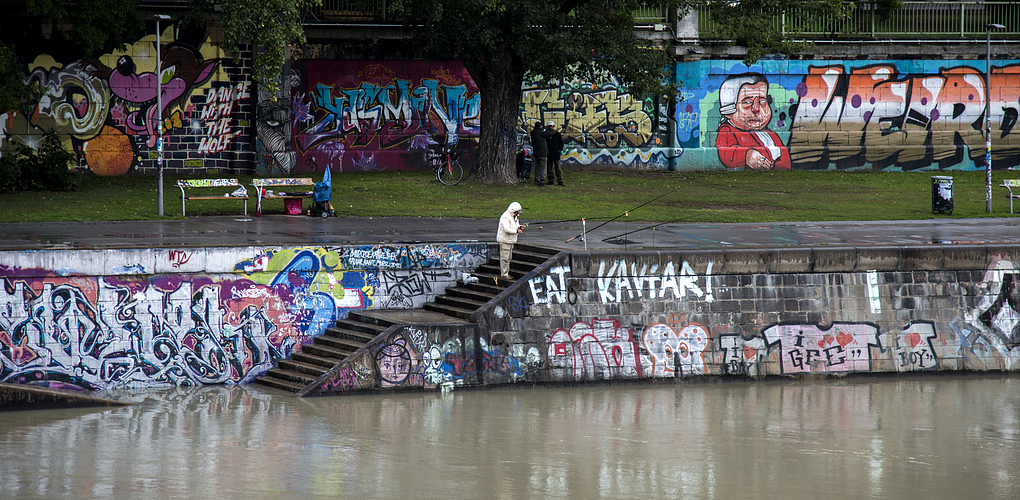 Szene am Wiener Donaukanal....