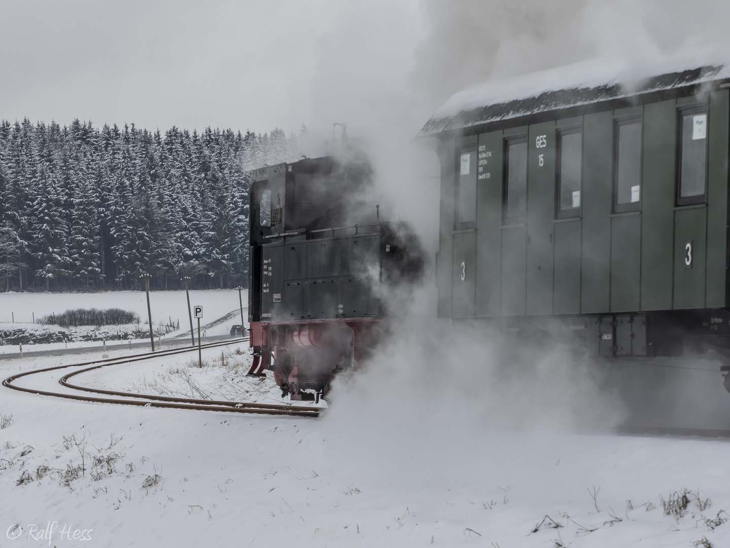 T3 in voller Fahrt kurz vor Münsingen