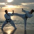 Taekwon-Do Training beim Sonnenaufgang in Florida