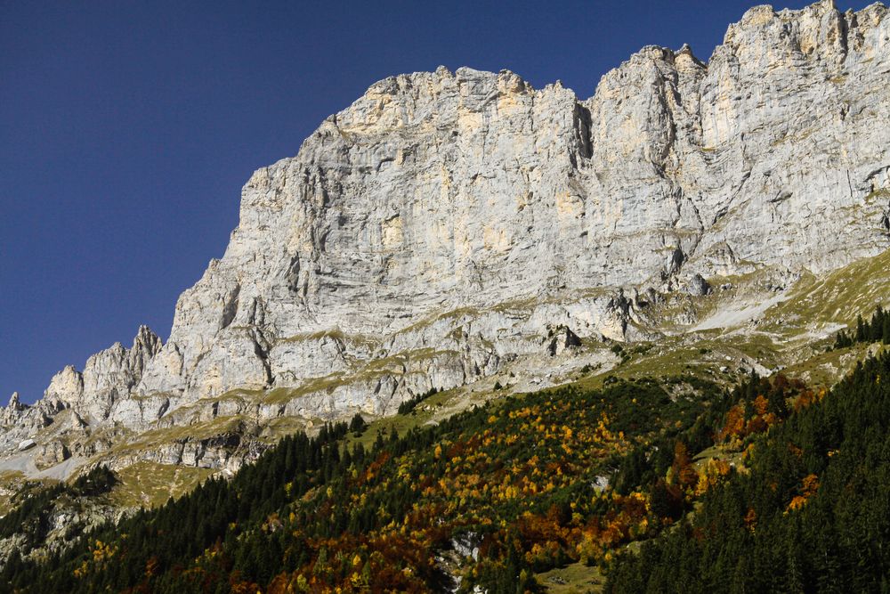 Tällistock S-Wand und Gadmer-Dolomiten im Herbst