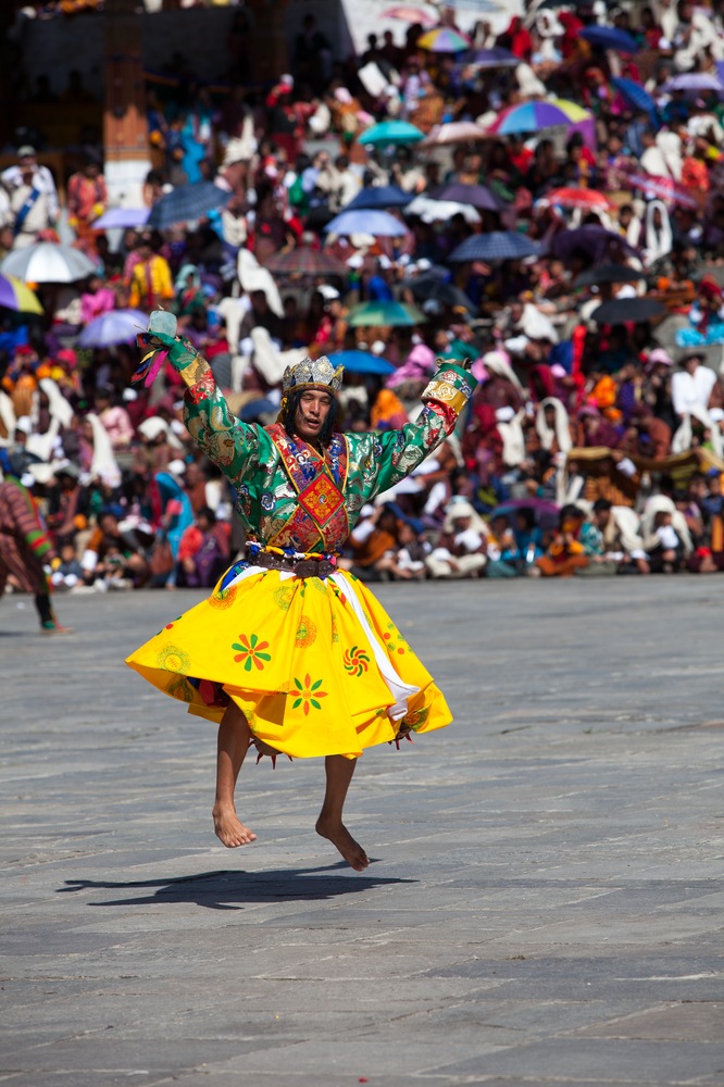 Tänzer beim Thimphu Tshechu