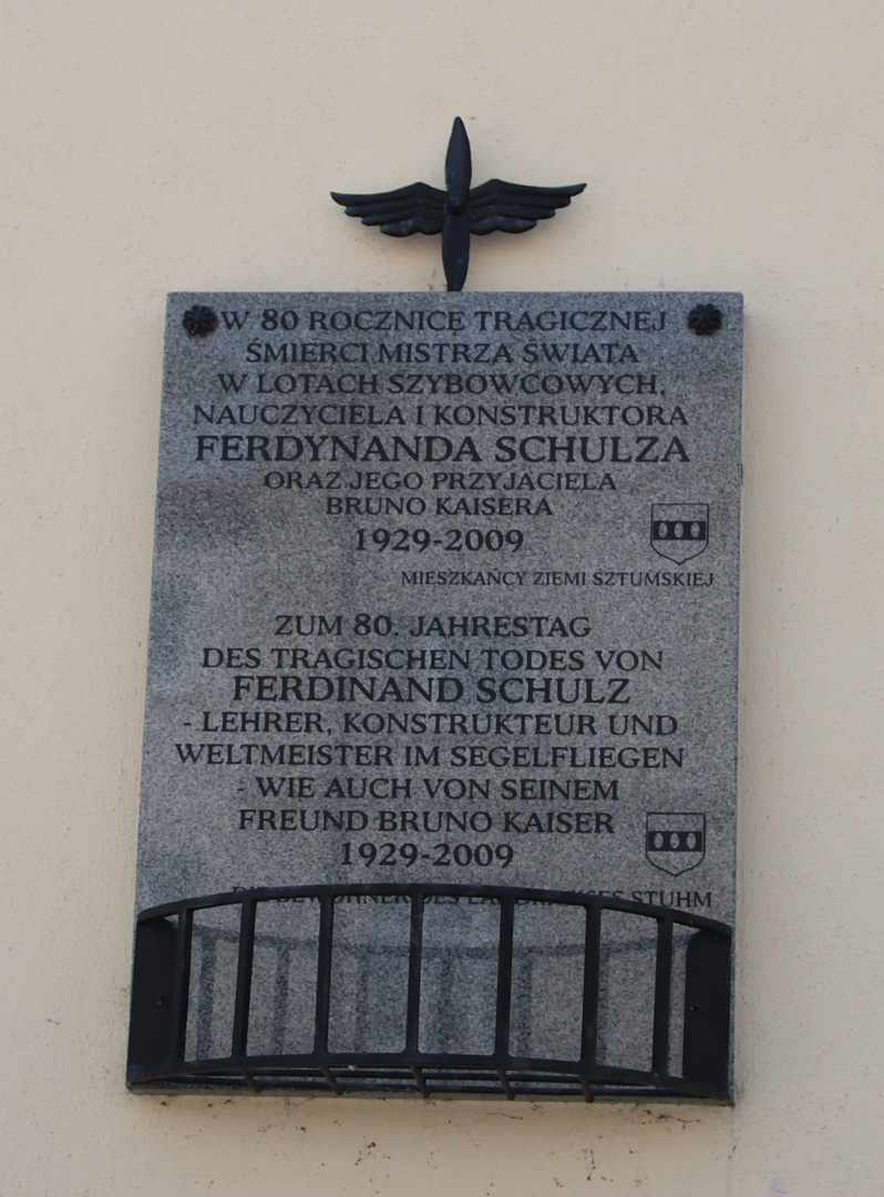 Tafel an der evangelischen Kirche am Marktplatz von Sztum