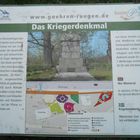 Tafel vom Kriegsdenkmal