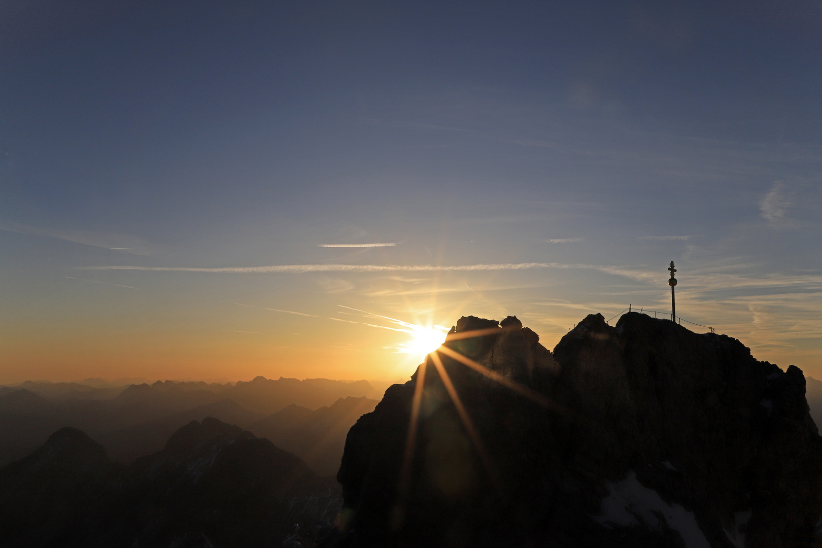 Tagesanbruch auf der Zugspitze