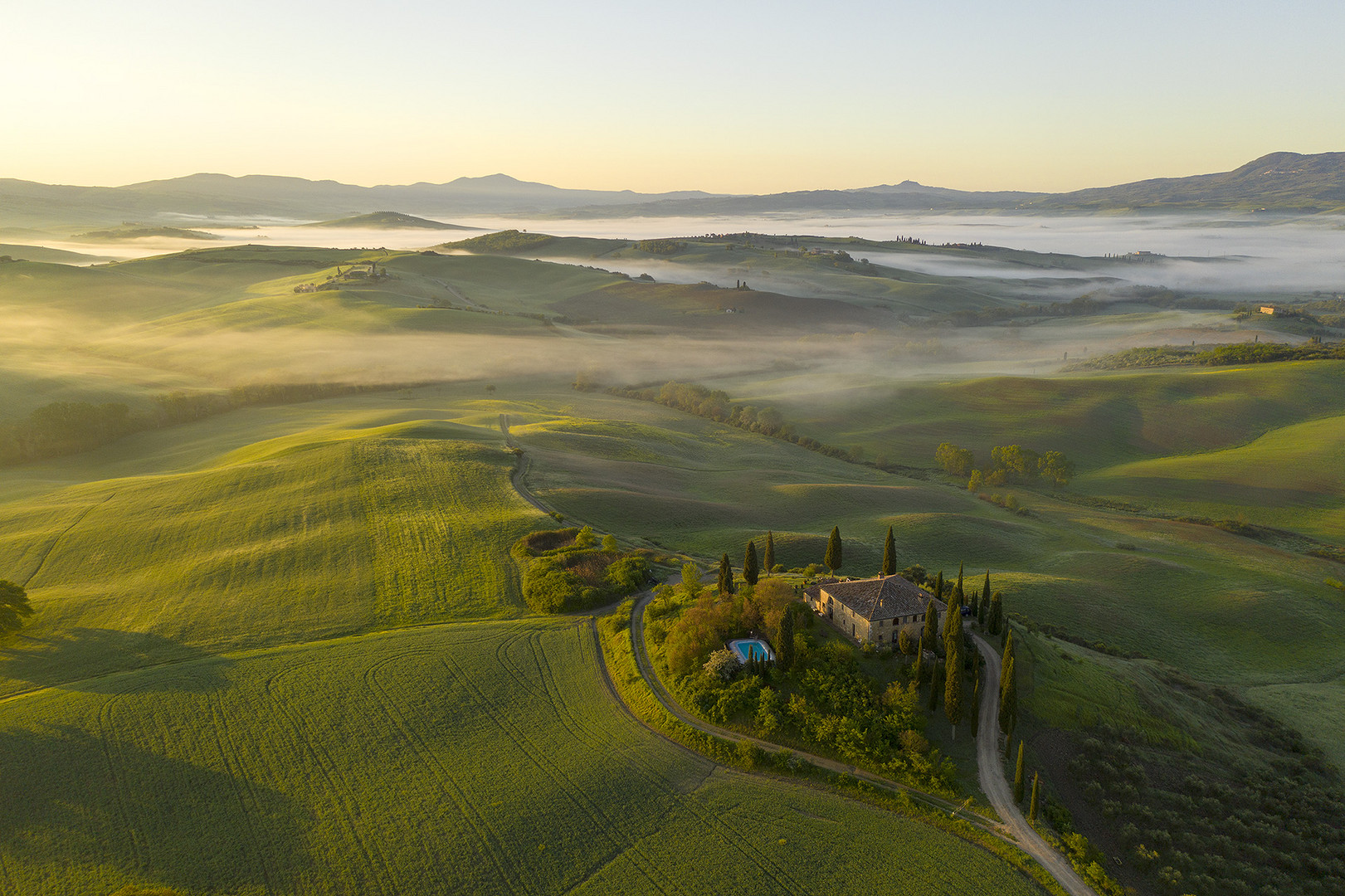 Tagesanbruch im Val d'Orcia