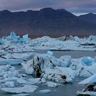 Tagesende an der Jökulsárlón Gletscherlagune