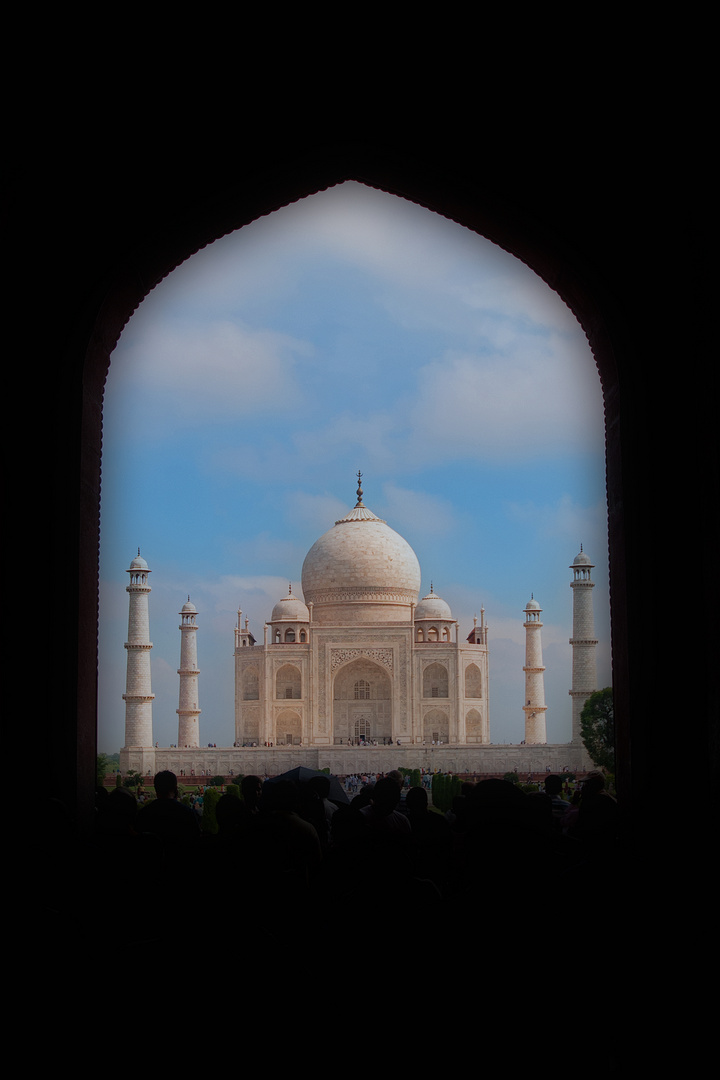 Taj Mahal in a gate frame