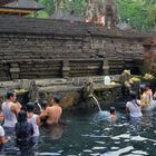 Taking the holy bath in the bassin of Tirta Empul