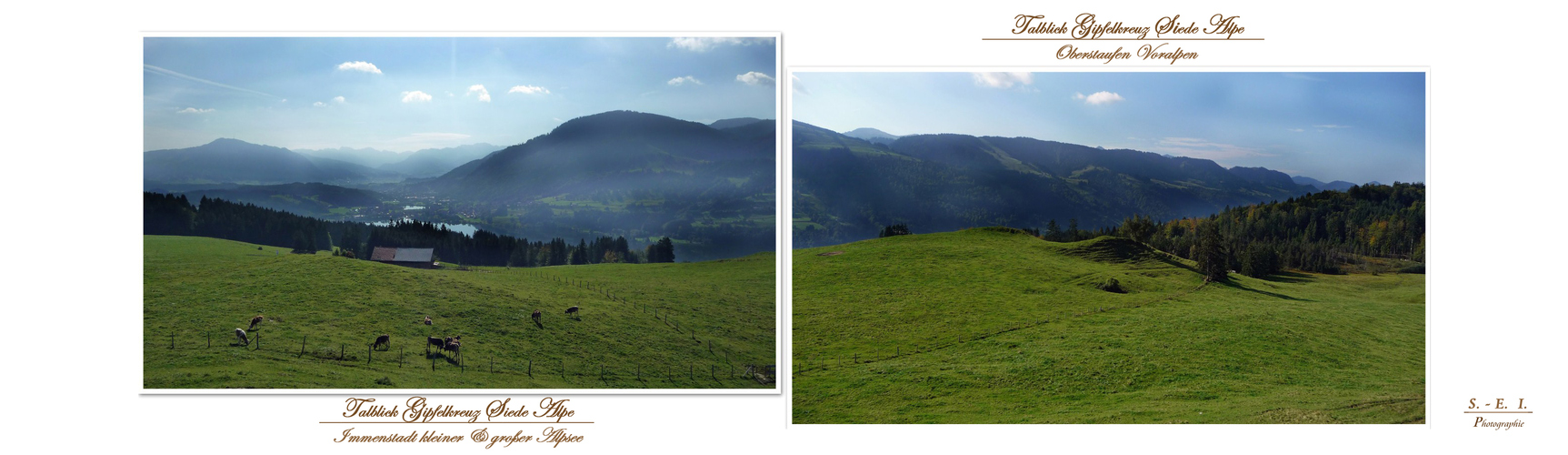 "Talblick Gipfelkreuz bei der Siede Alpe"