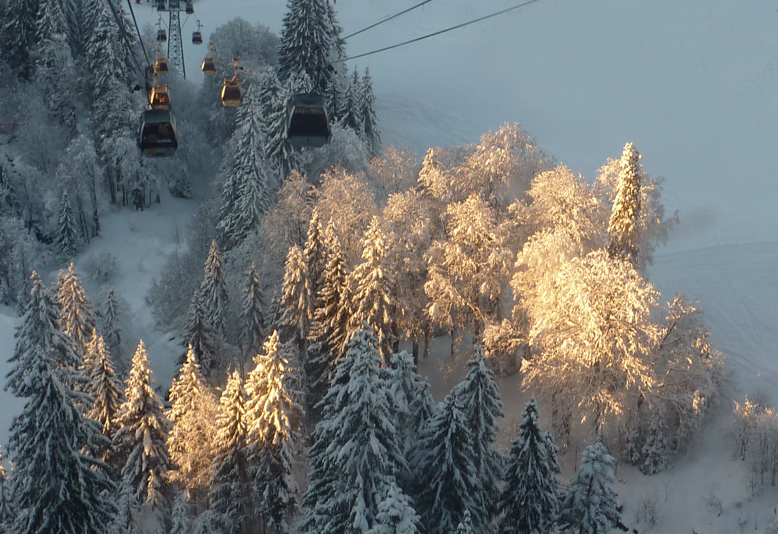 Talfahrt von der Kanzelwand nach einem traumhaften Skitag im Kleinwalsertal