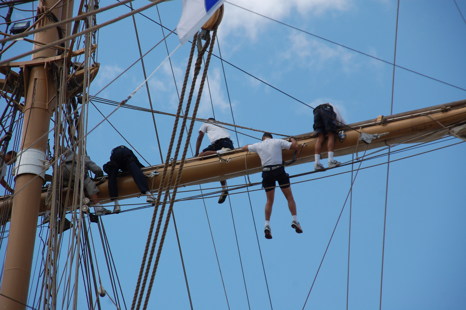 Tall Ship Race, people on high