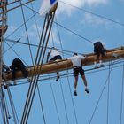 Tall Ship Race, people on high