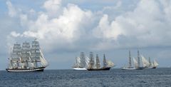 tall ships leaving Bergen for the race to Esbjerg