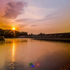 Talsperre Lichtenberg Sonnenuntergang im Hochsommer