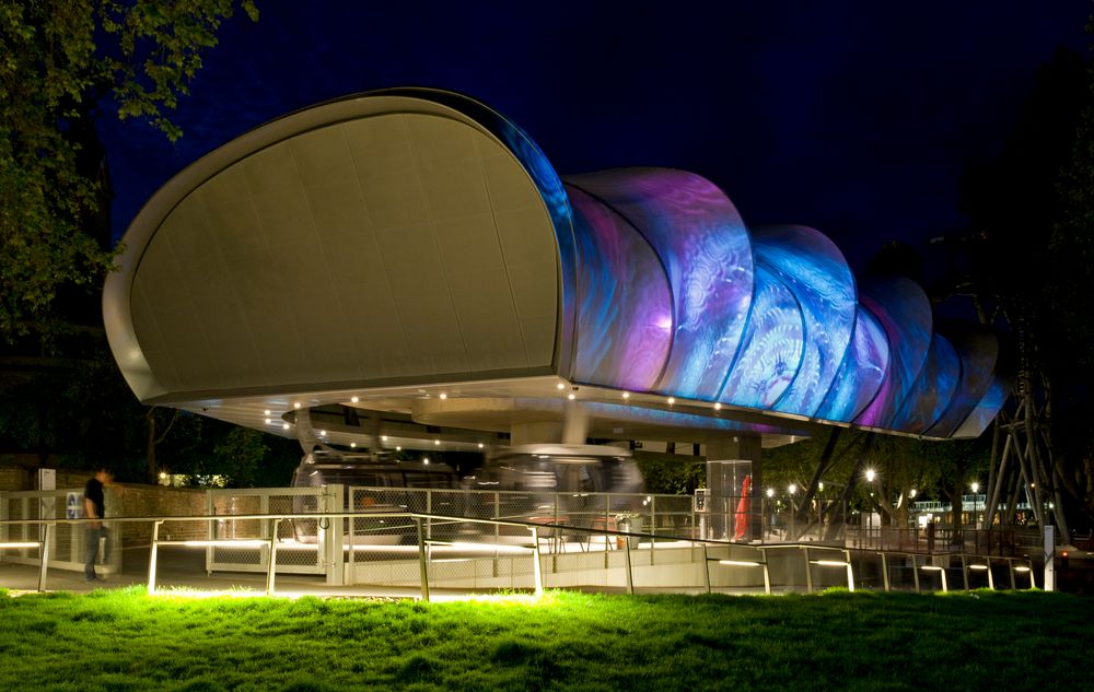 Talstation der Seilbahn in Koblenz im LICHTSTROM