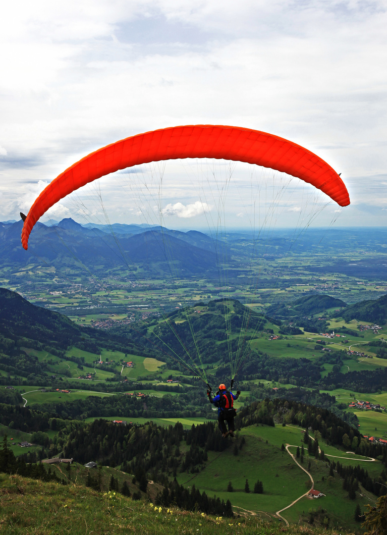 Tamdemflug mit einem Gleitschirm im Chiemgau