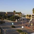 Tampa, Florida vor dem Convention Center von einer Bruecke.