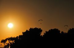 tandem flight on Versilia sundown