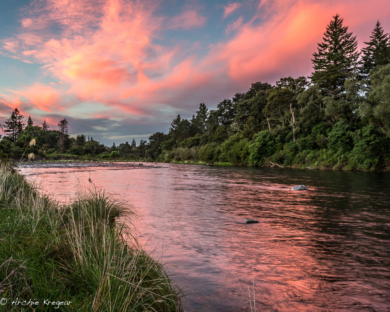 Tangario river sunset. 