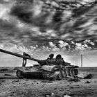 Tank at Eastern Front, between Adjdabiya and Brega