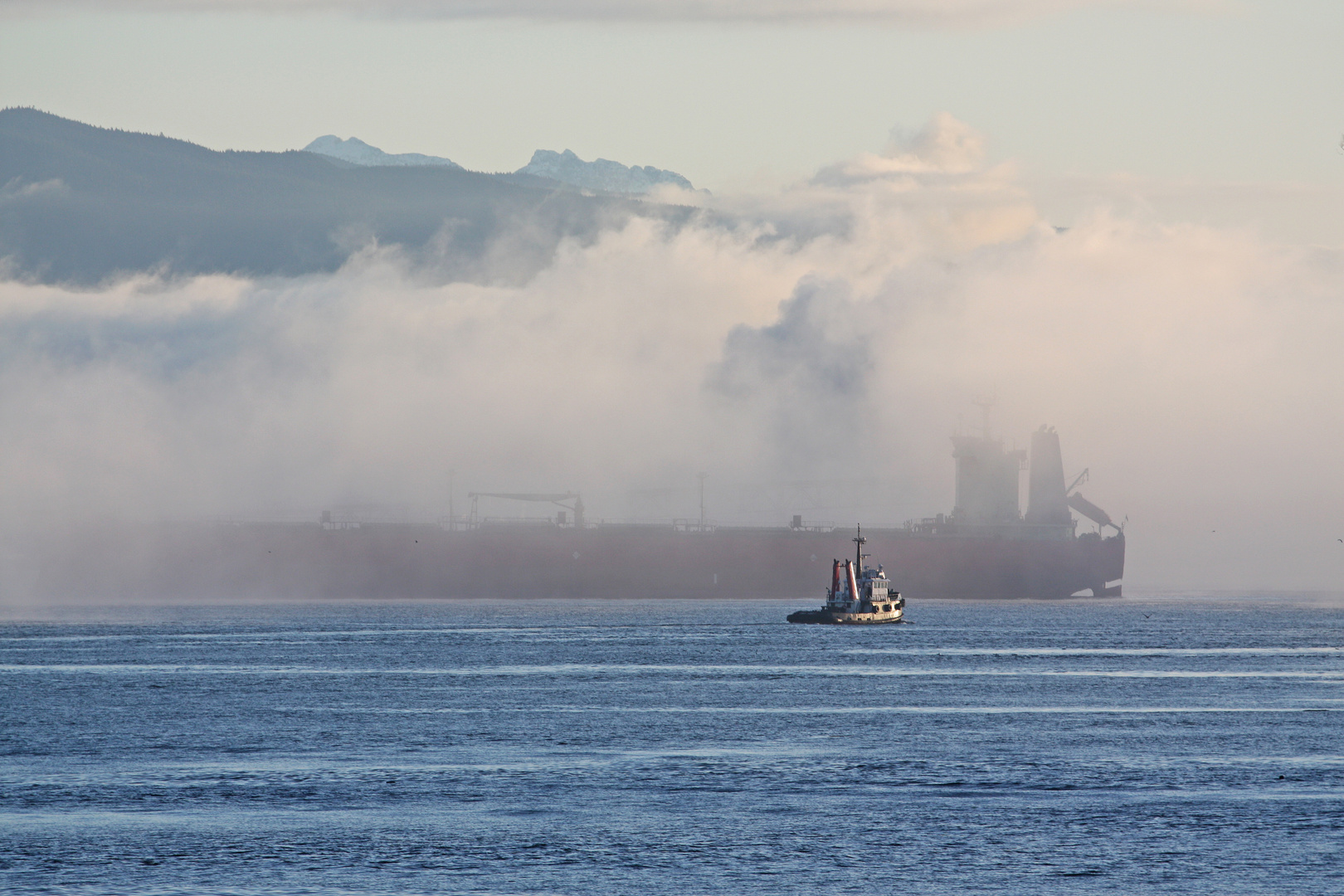 Tanker im Nebel