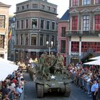 Tanks at the central plaza of Mons