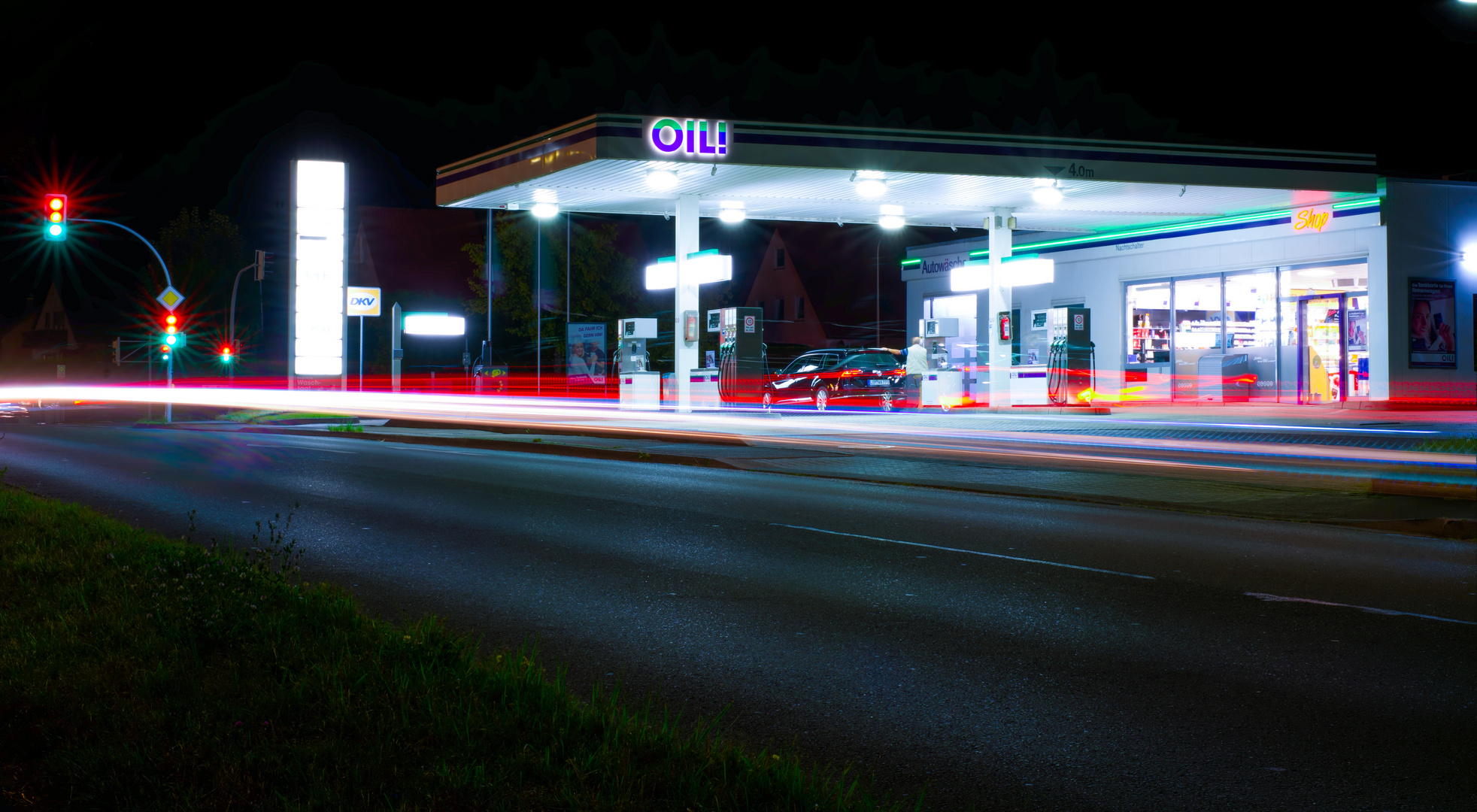 Tankstelle bei Nacht Foto & Bild fotos, spezial, nacht Bilder auf