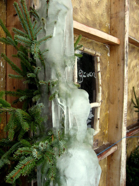 Tannenbaum gefangen im Eis