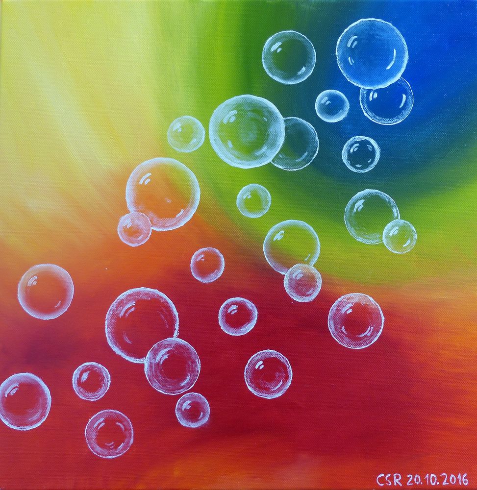 Tanzende Seifenblasen - Ein "Gemälde" in Öl