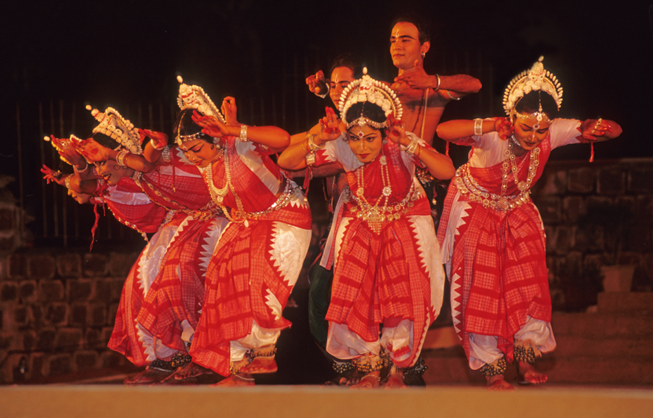 Tanzgruppe am Festival von Khajuraho