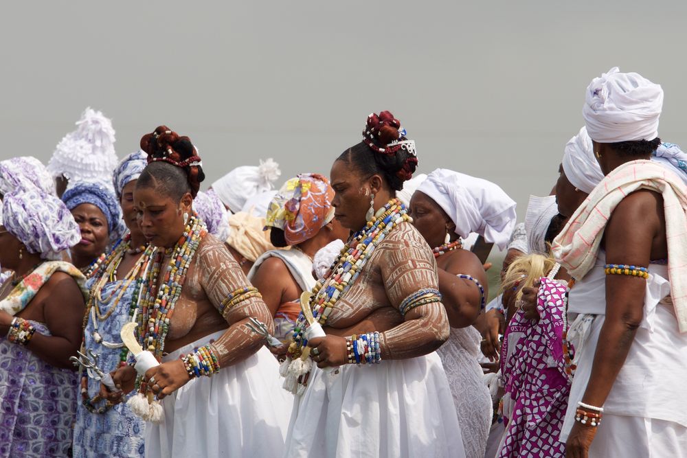 Tanzgruppe auf dem Voodoo-Festival in Quidah