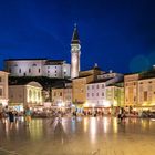 Tartini Platz in Piran am Abend