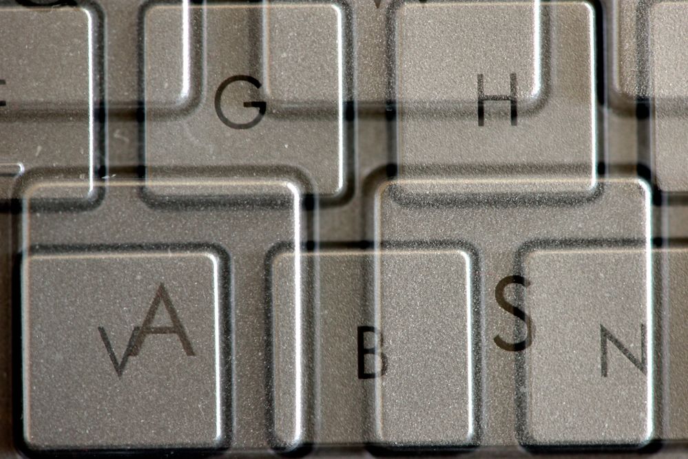 Tastatur-Buchstabensalat